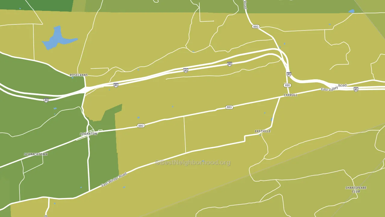 Eastville, PA block-group voter-turnout map