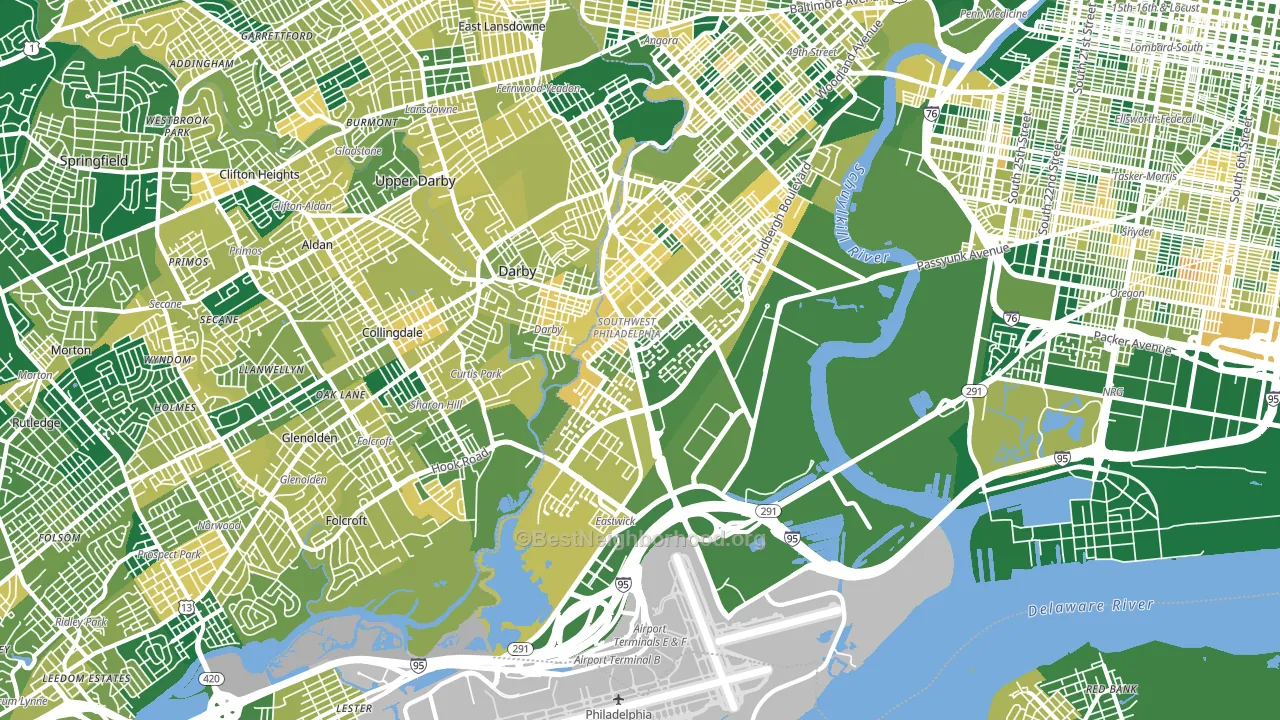 Eastwick, Philadelphia, PA block-group voter-turnout map