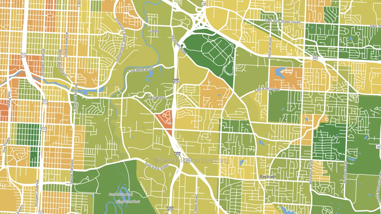 Eastwood Hills, Kansas City, MO block-group voter-turnout map