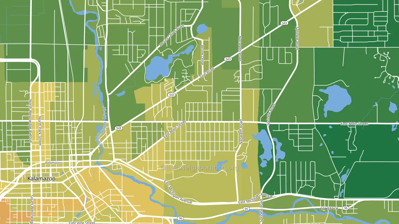Eastwood, MI block-group voter-turnout map