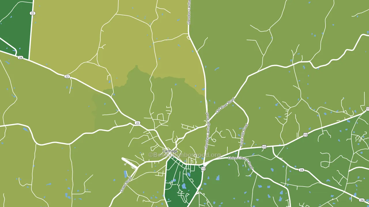 Eastwood, NC block-group voter-turnout map