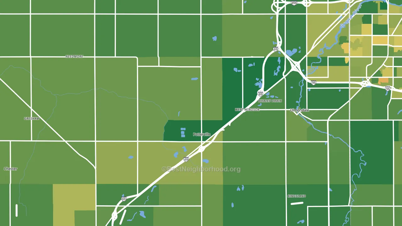 Eaton County, MI block-group voter-turnout map