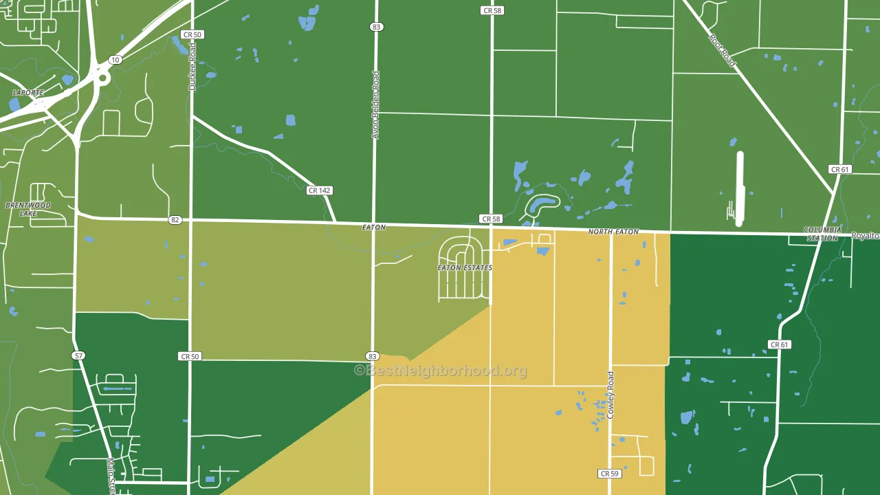 Eaton Estates, OH block-group voter-turnout map