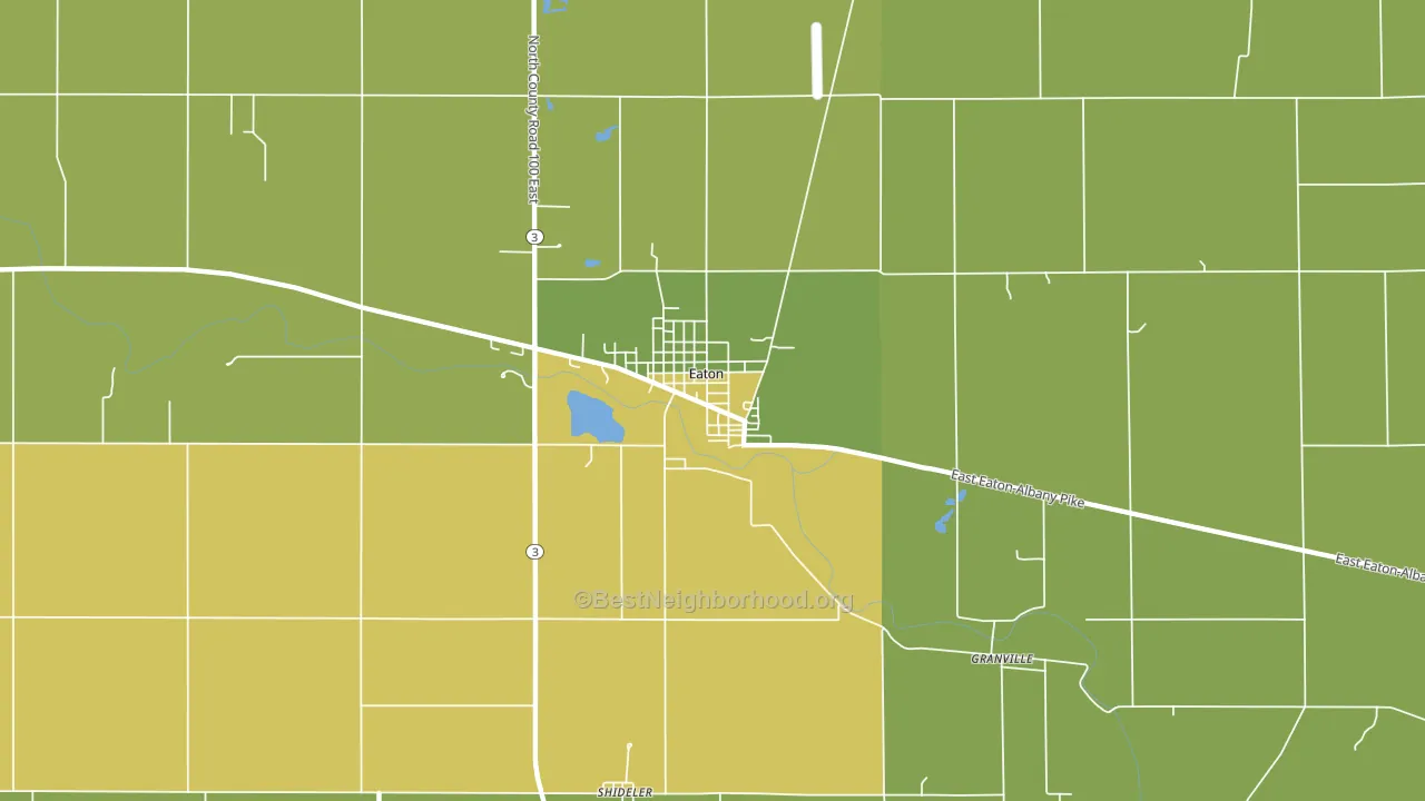 Eaton, IN block-group voter-turnout map