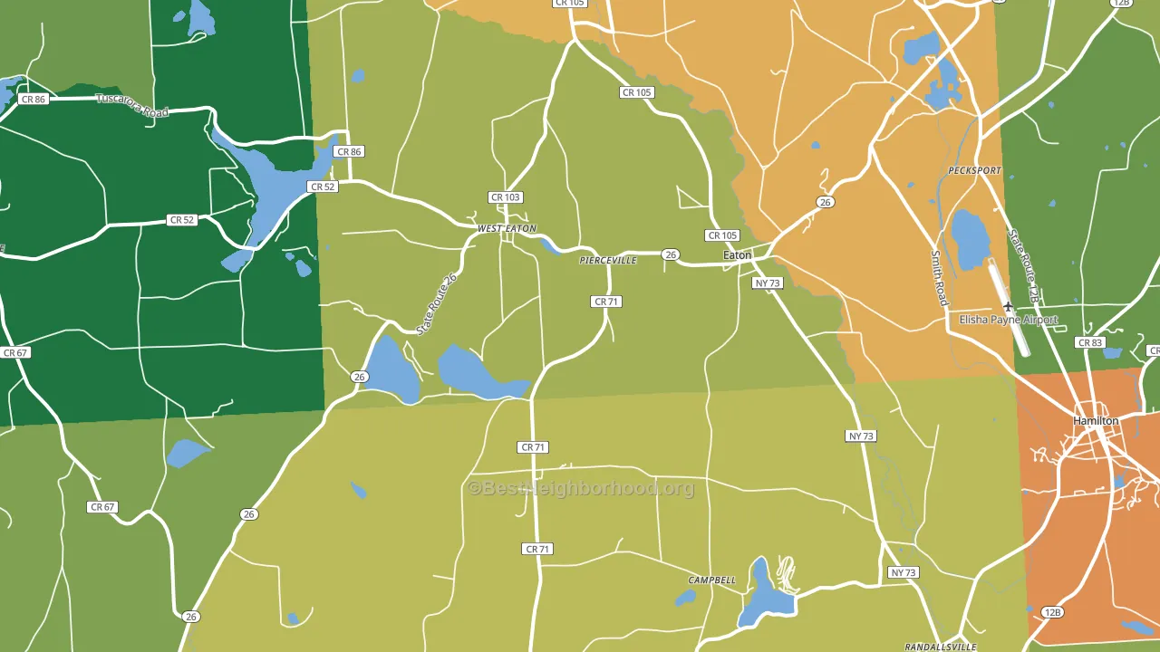 Eaton, NY block-group voter-turnout map