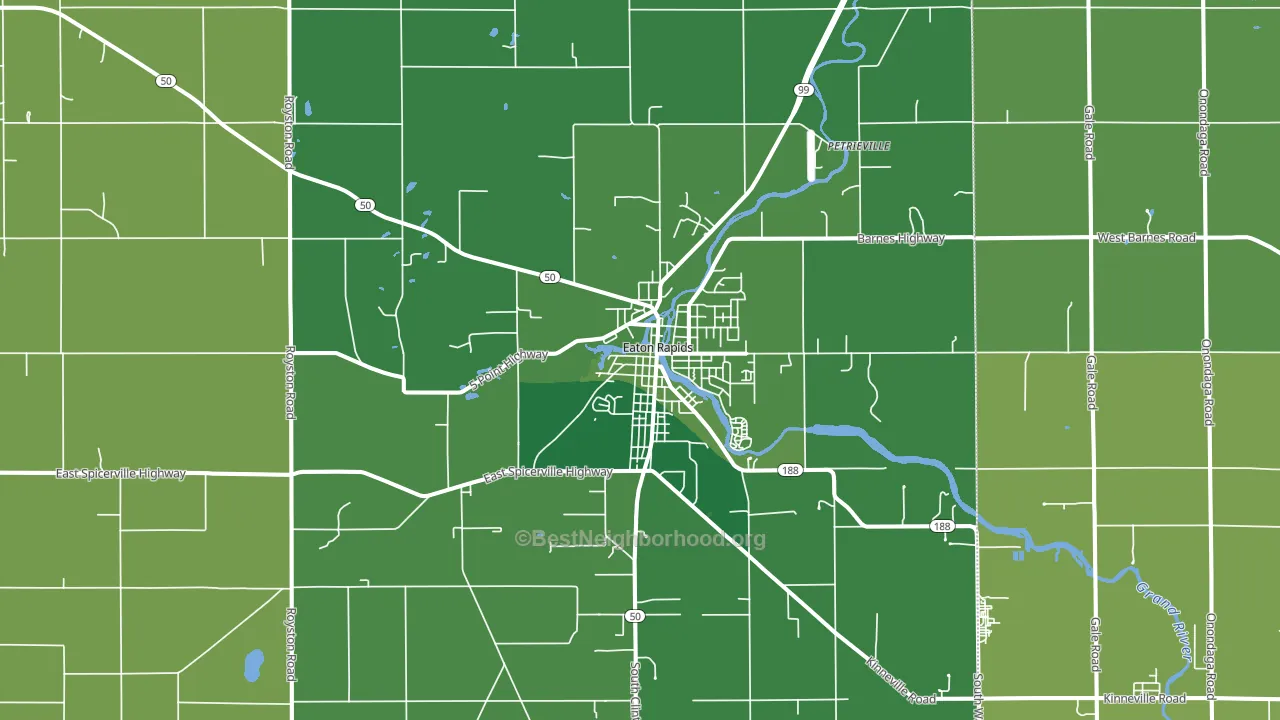 Eaton Rapids, MI block-group voter-turnout map