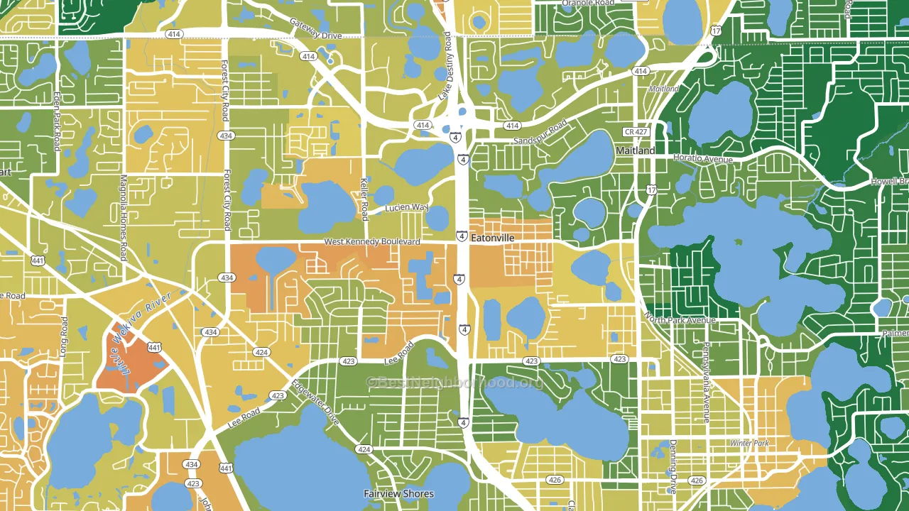 Eatonville, FL block-group voter-turnout map