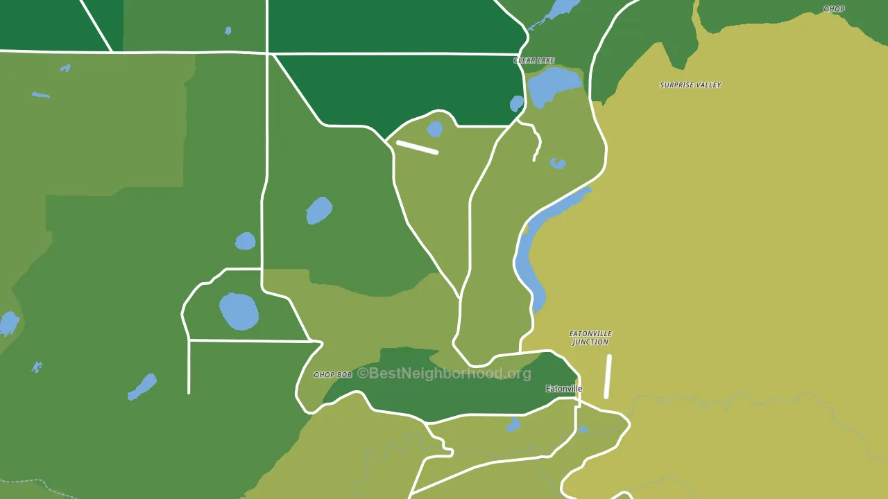 Eatonville, WA block-group voter-turnout map