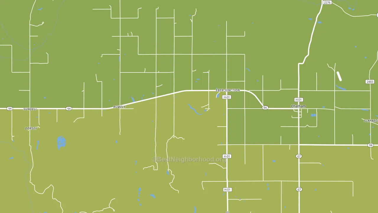 Eben Junction, MI block-group voter-turnout map