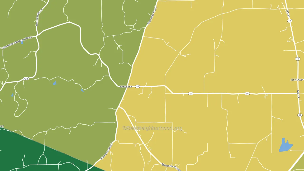 Ebenezer, MS block-group voter-turnout map