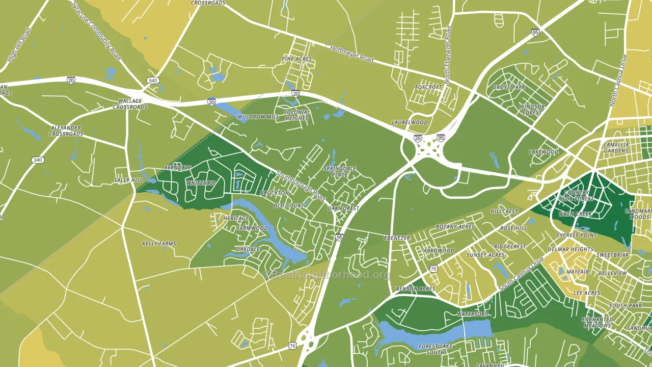 Ebenezer, SC block-group voter-turnout map