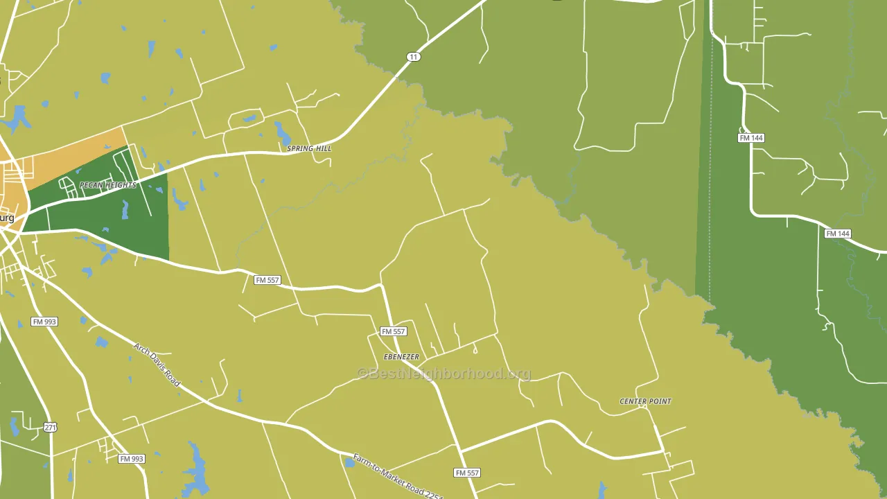 Ebenezer, TX block-group voter-turnout map