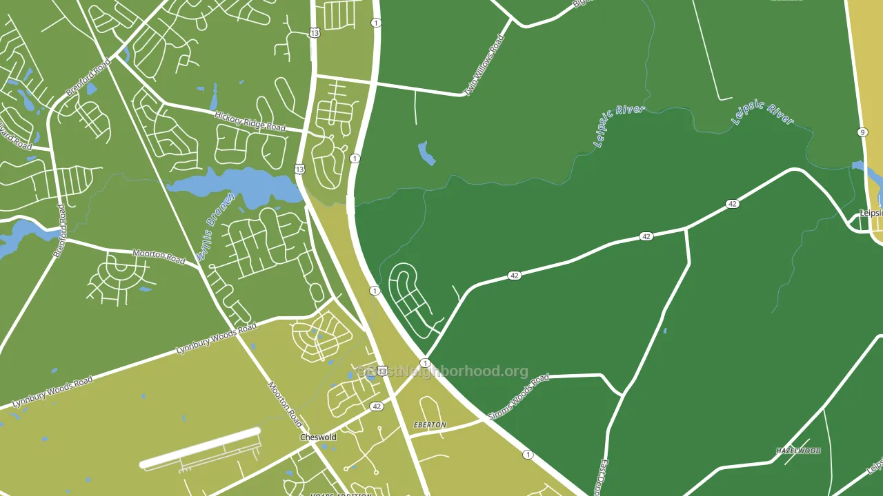 Eberton, DE block-group voter-turnout map
