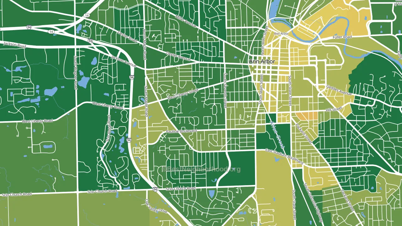 Eberwhite, Ann Arbor, MI block-group voter-turnout map