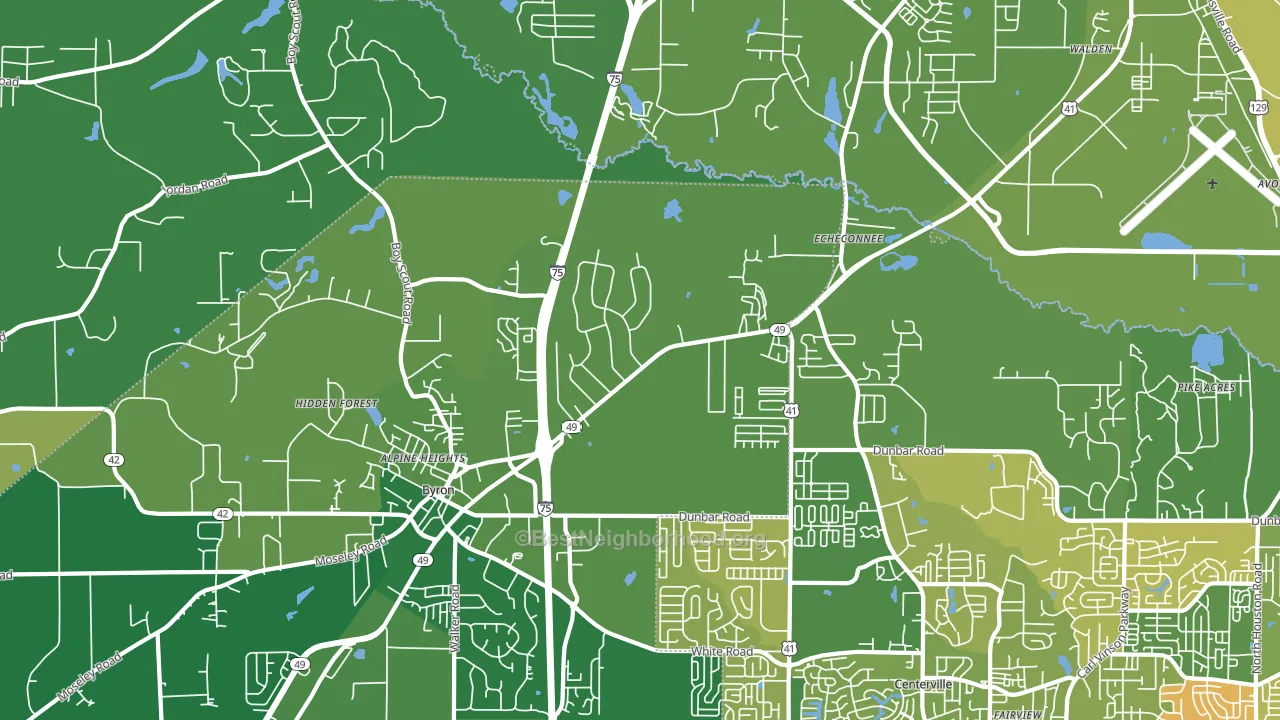 Echeconnee, GA block-group voter-turnout map
