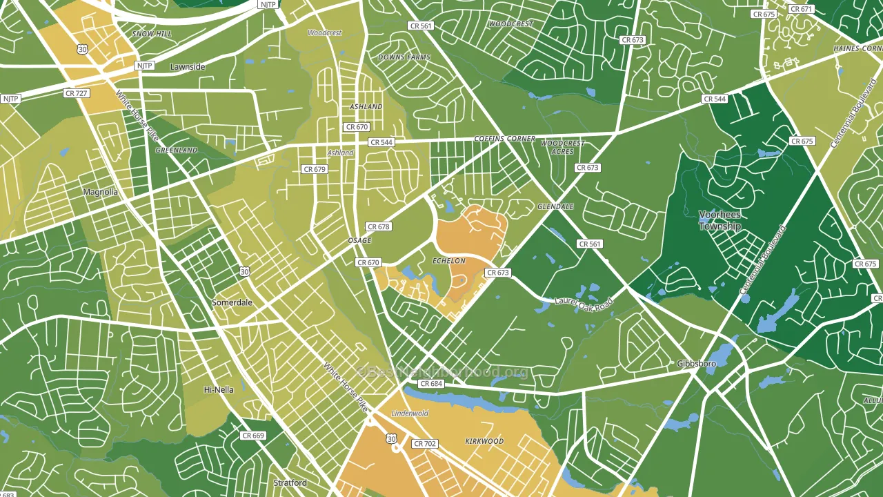 Echelon, NJ block-group voter-turnout map