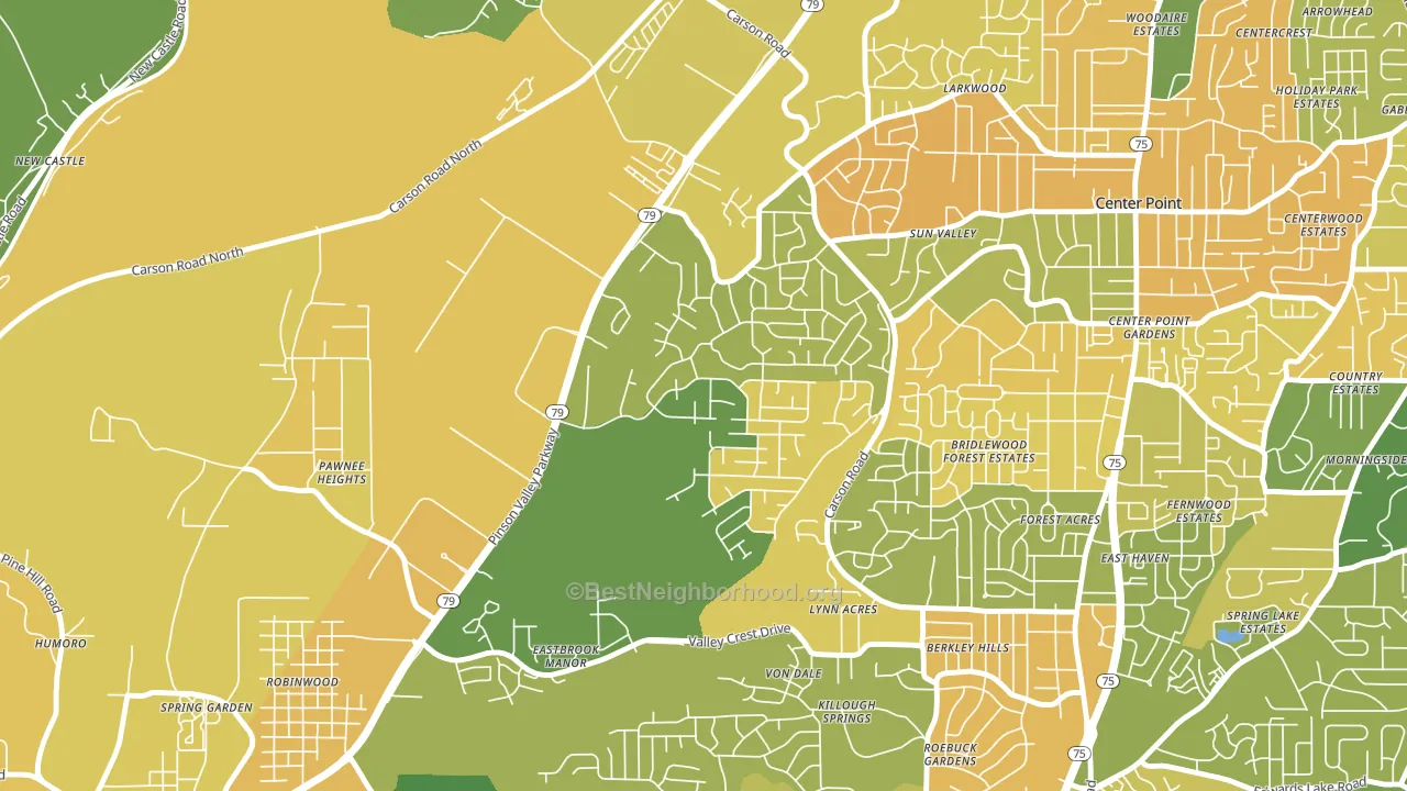 Echo Highlands, Birmingham, AL block-group voter-turnout map