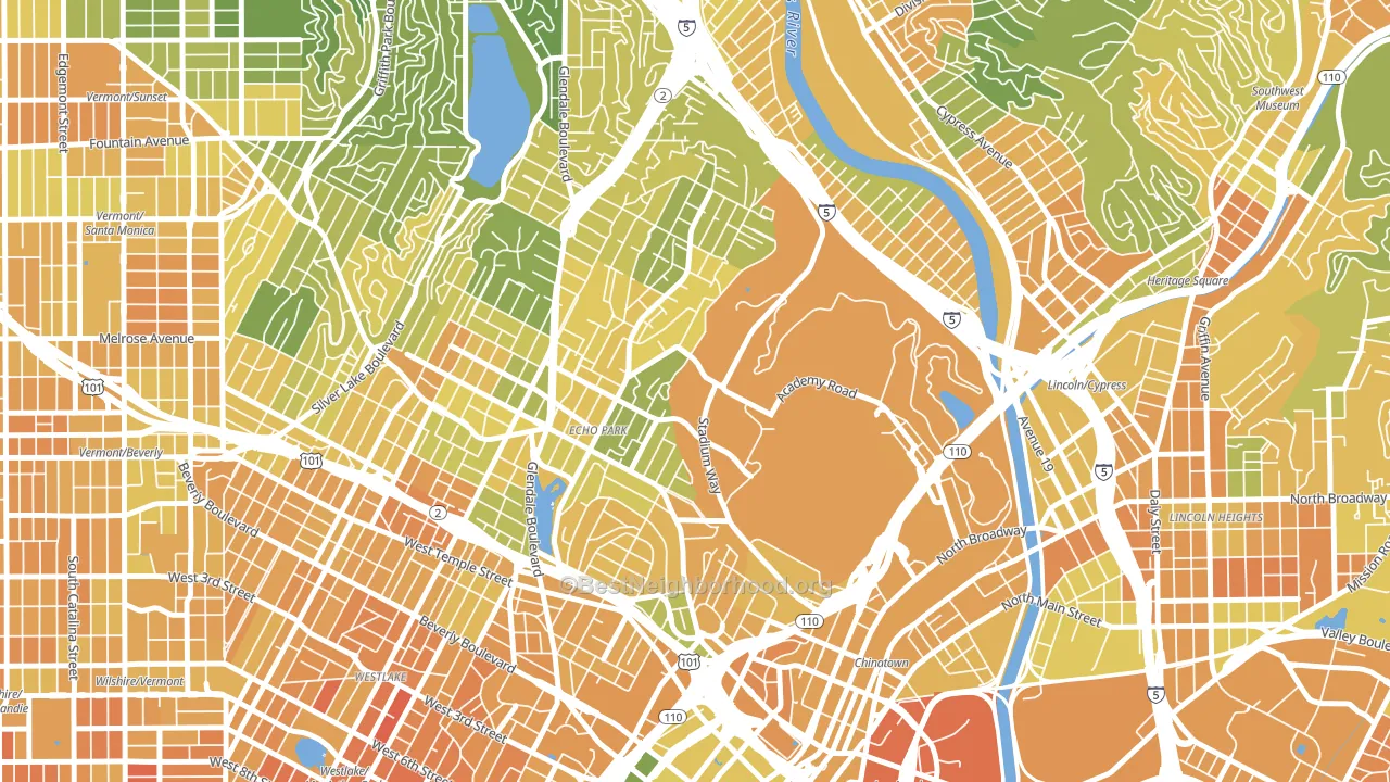 Echo Park, Los Angeles, CA block-group voter-turnout map