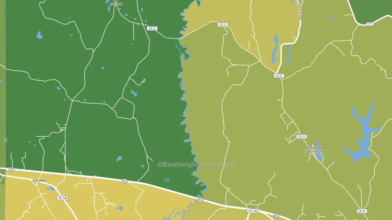 Echola, AL block-group voter-turnout map