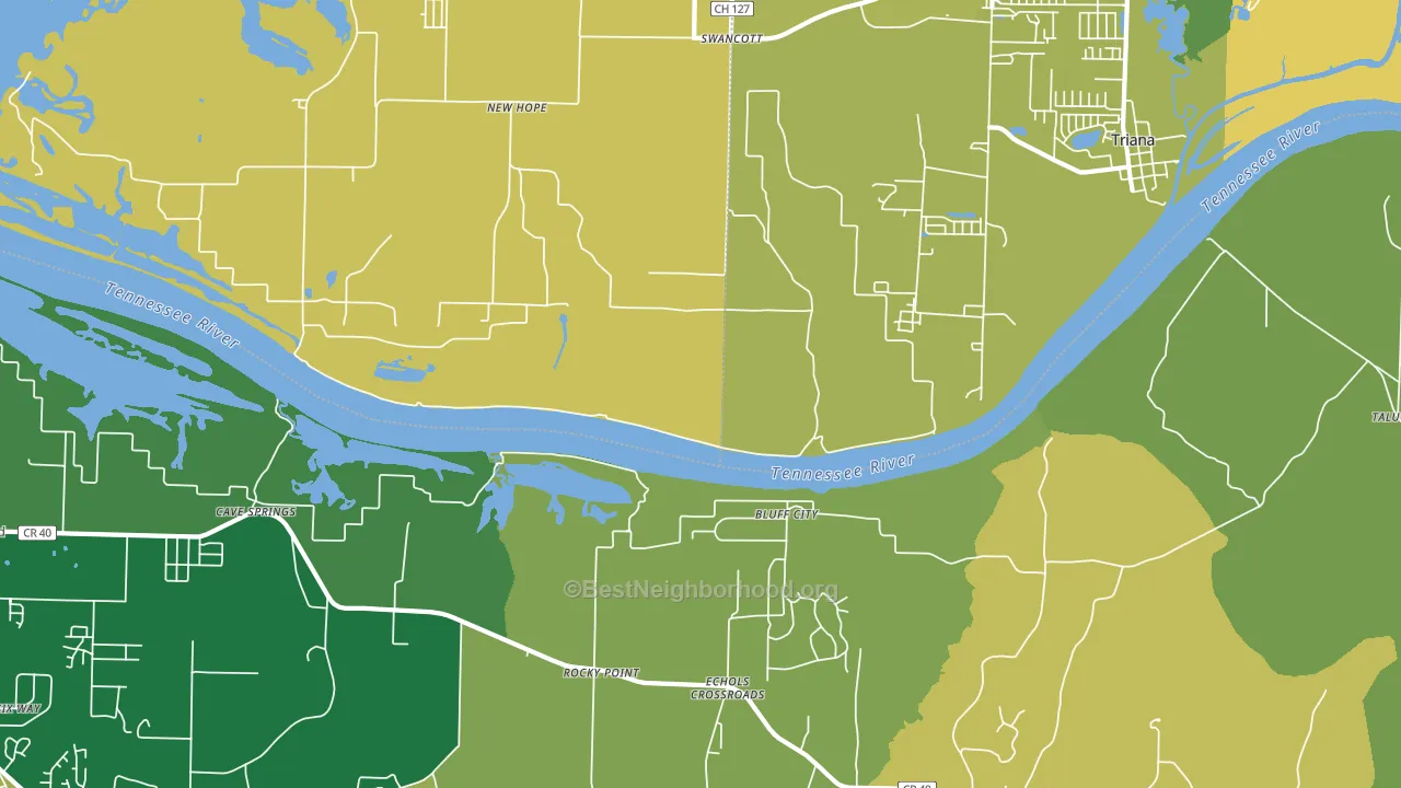 Echols Crossroads, AL block-group voter-turnout map