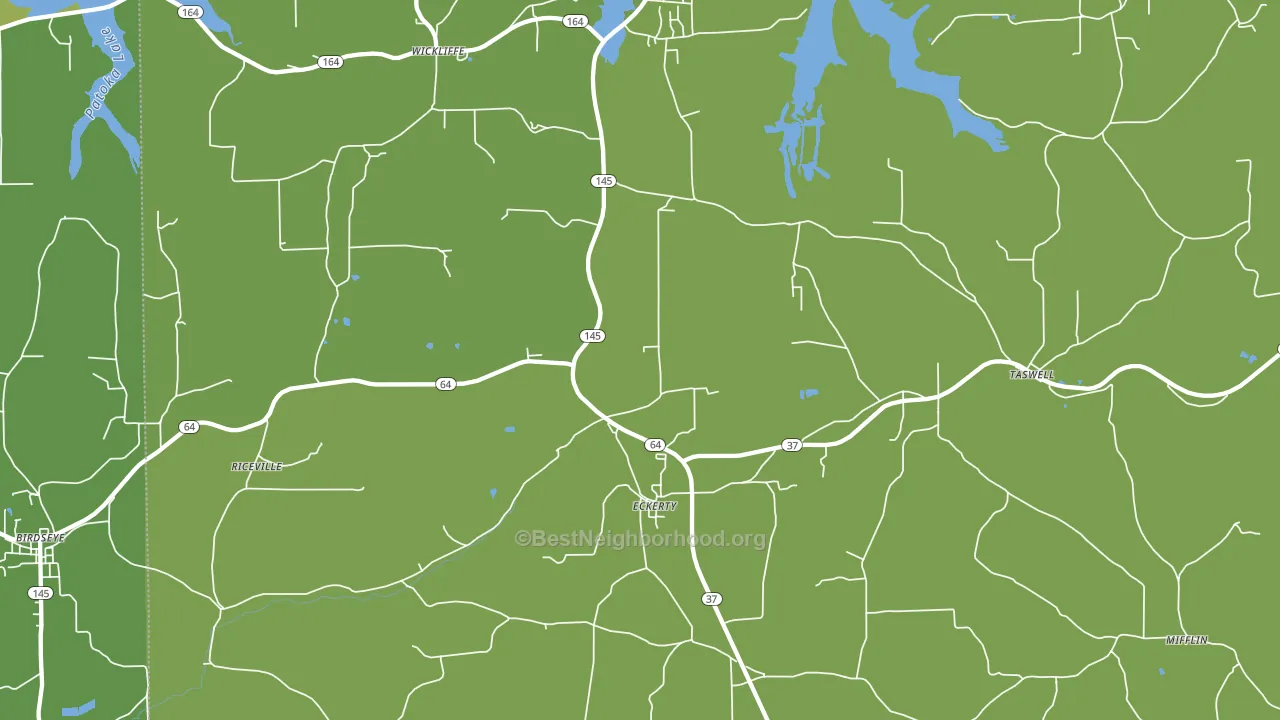 Eckerty, IN block-group voter-turnout map