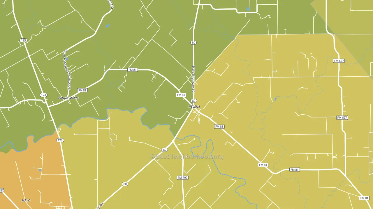 Ecleto, TX block-group voter-turnout map