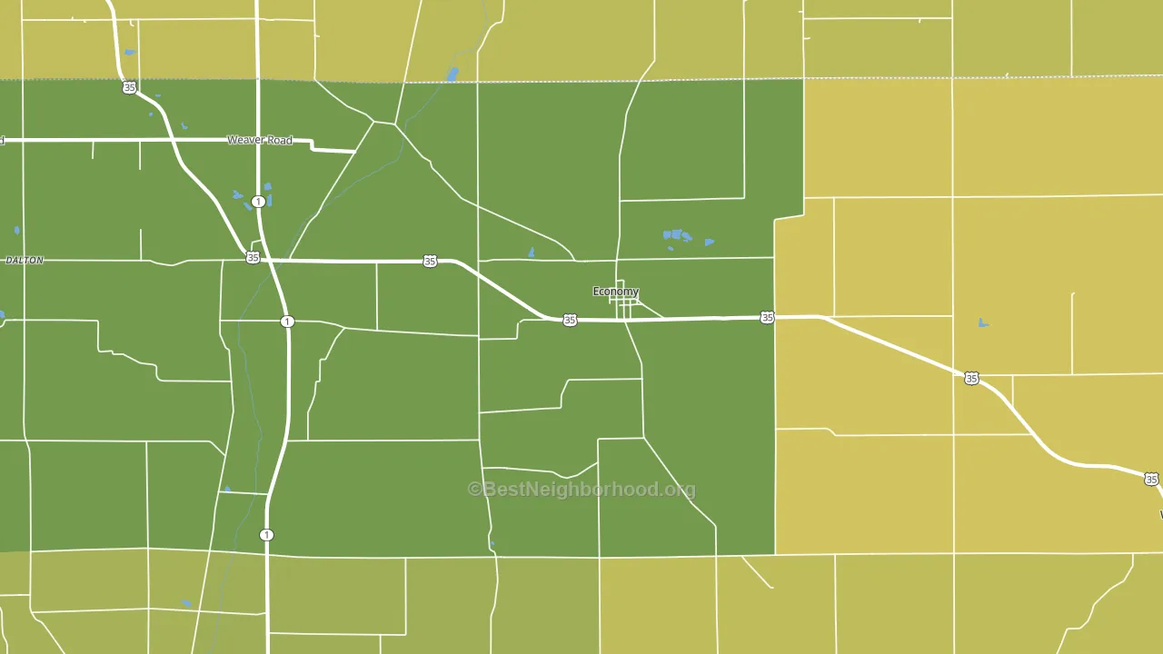 Economy, IN block-group voter-turnout map
