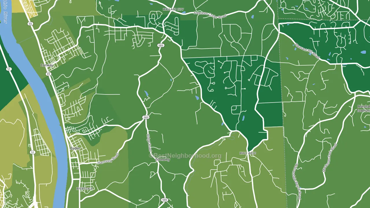 Economy, PA block-group voter-turnout map