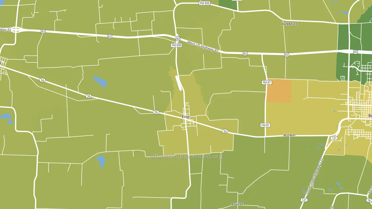 Ector, TX block-group voter-turnout map