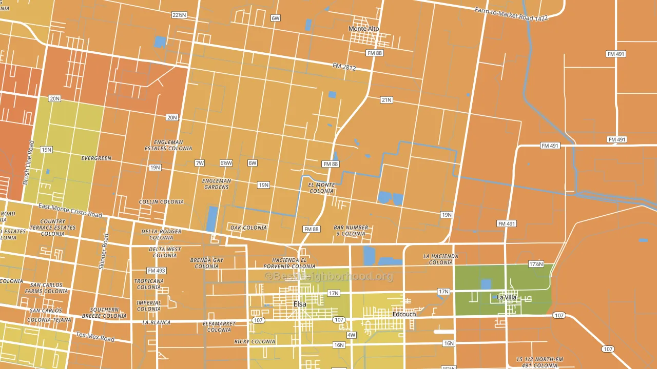 Edcouch, TX block-group voter-turnout map
