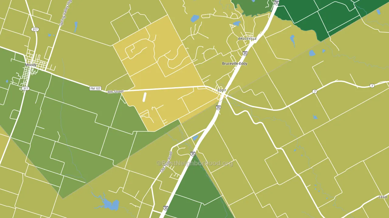 Eddy, TX block-group voter-turnout map