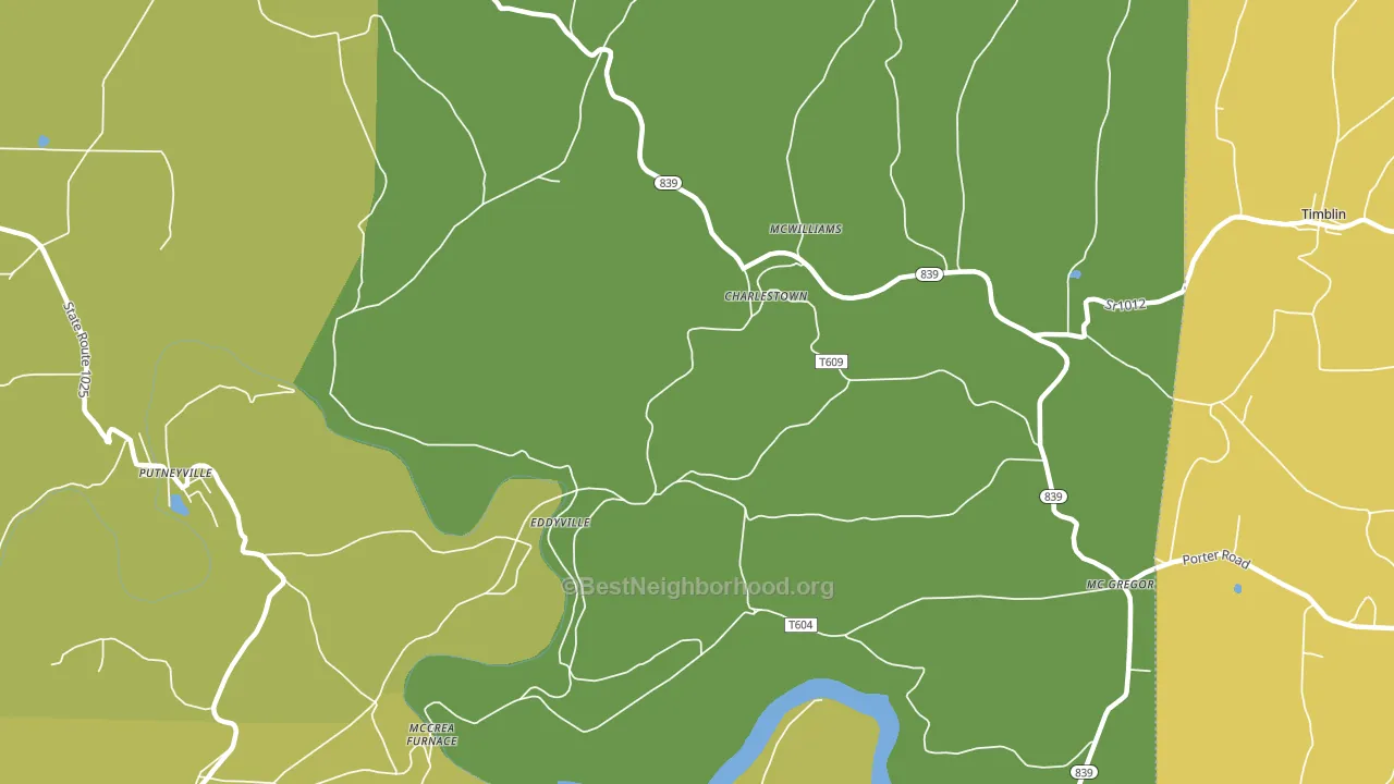 Eddyville, PA block-group voter-turnout map