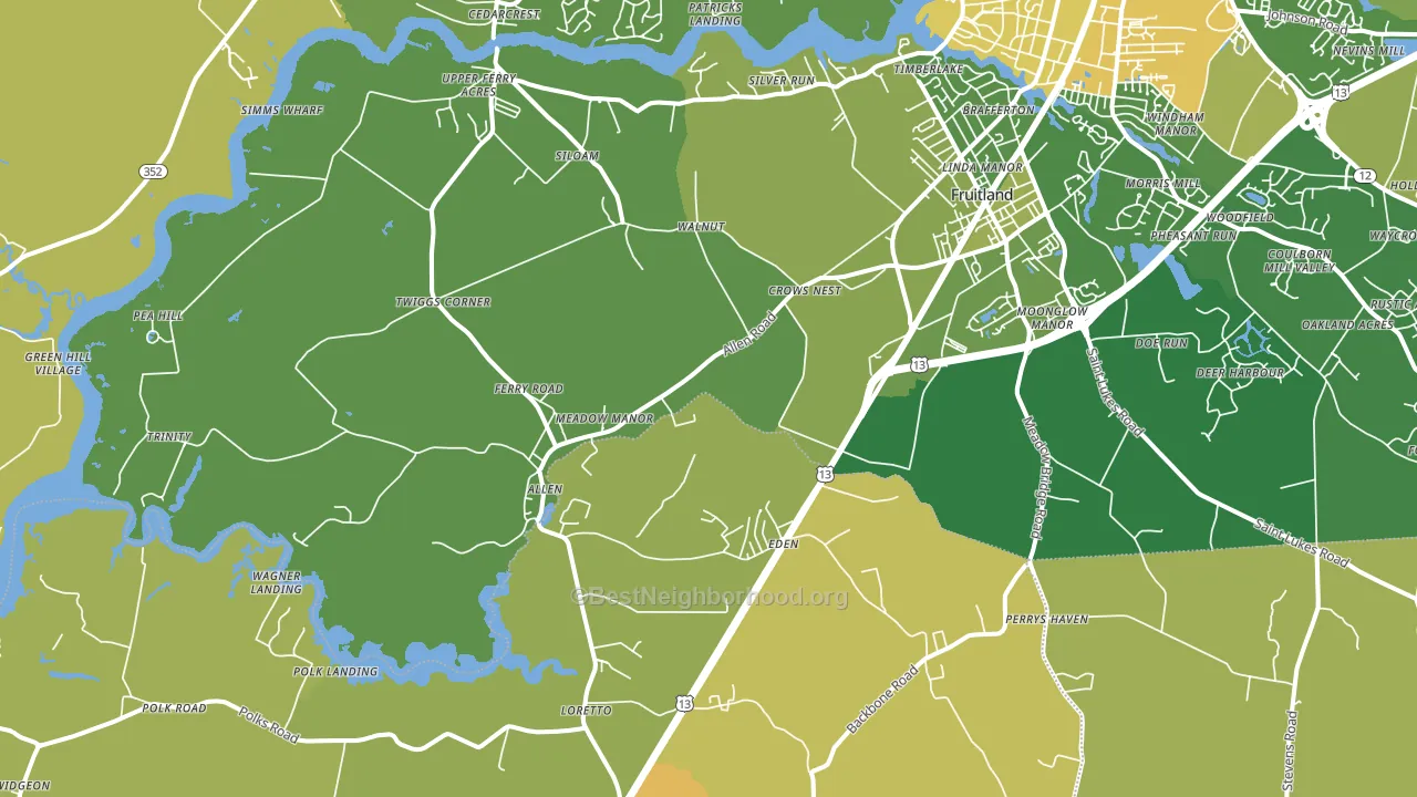 Eden, MD block-group voter-turnout map