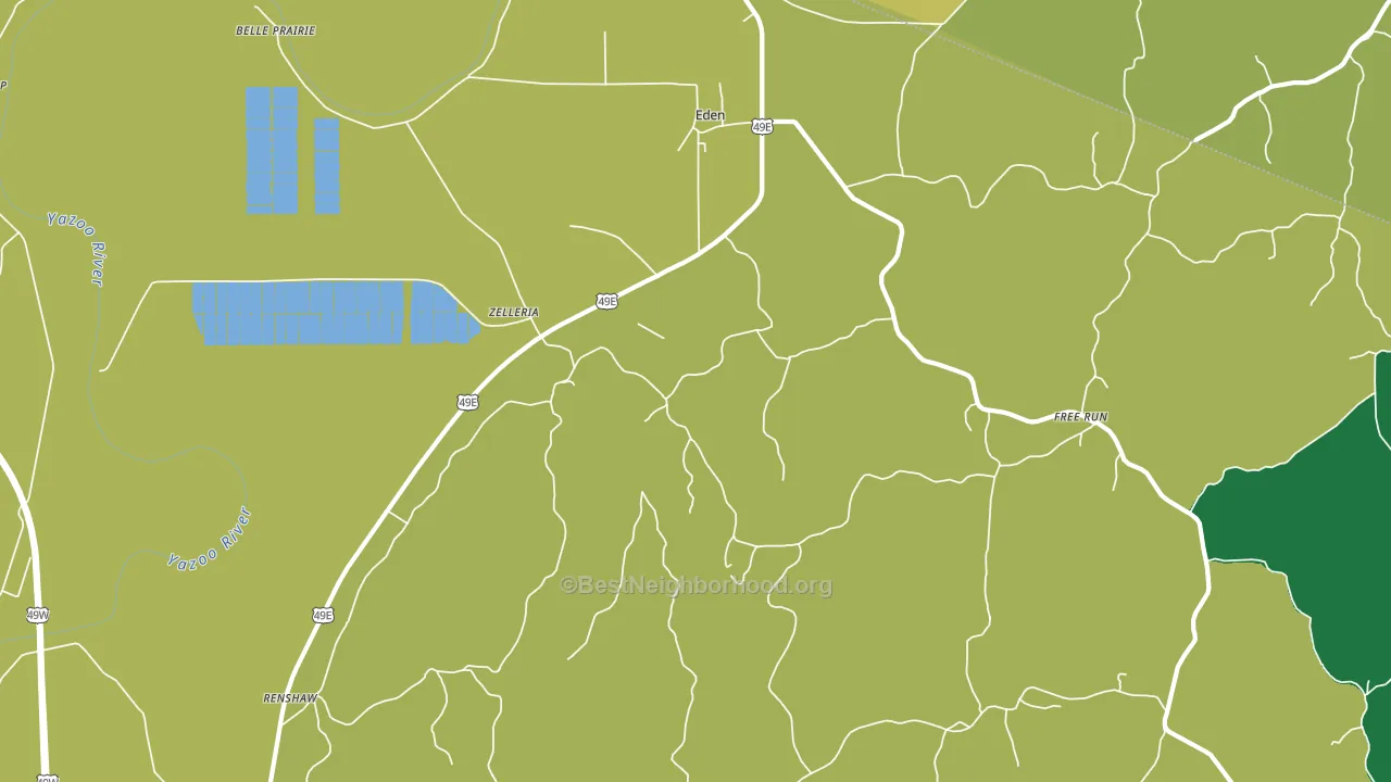 Eden, MS block-group voter-turnout map