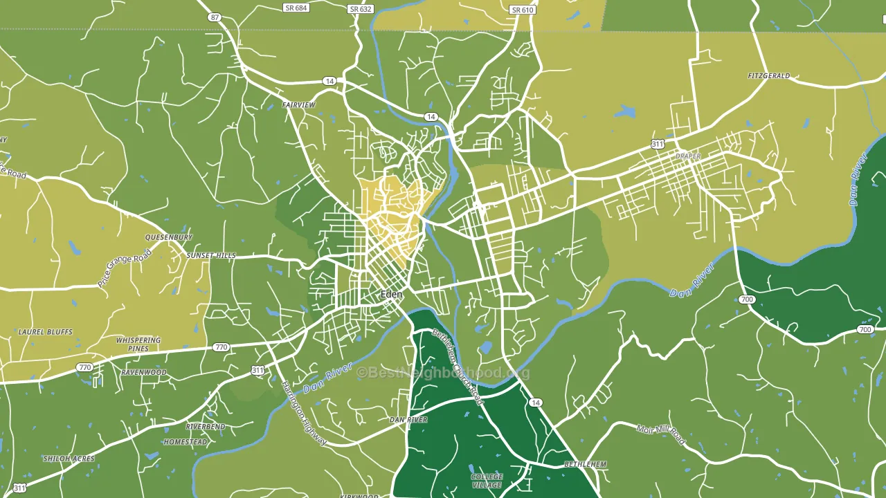 Eden, NC block-group voter-turnout map