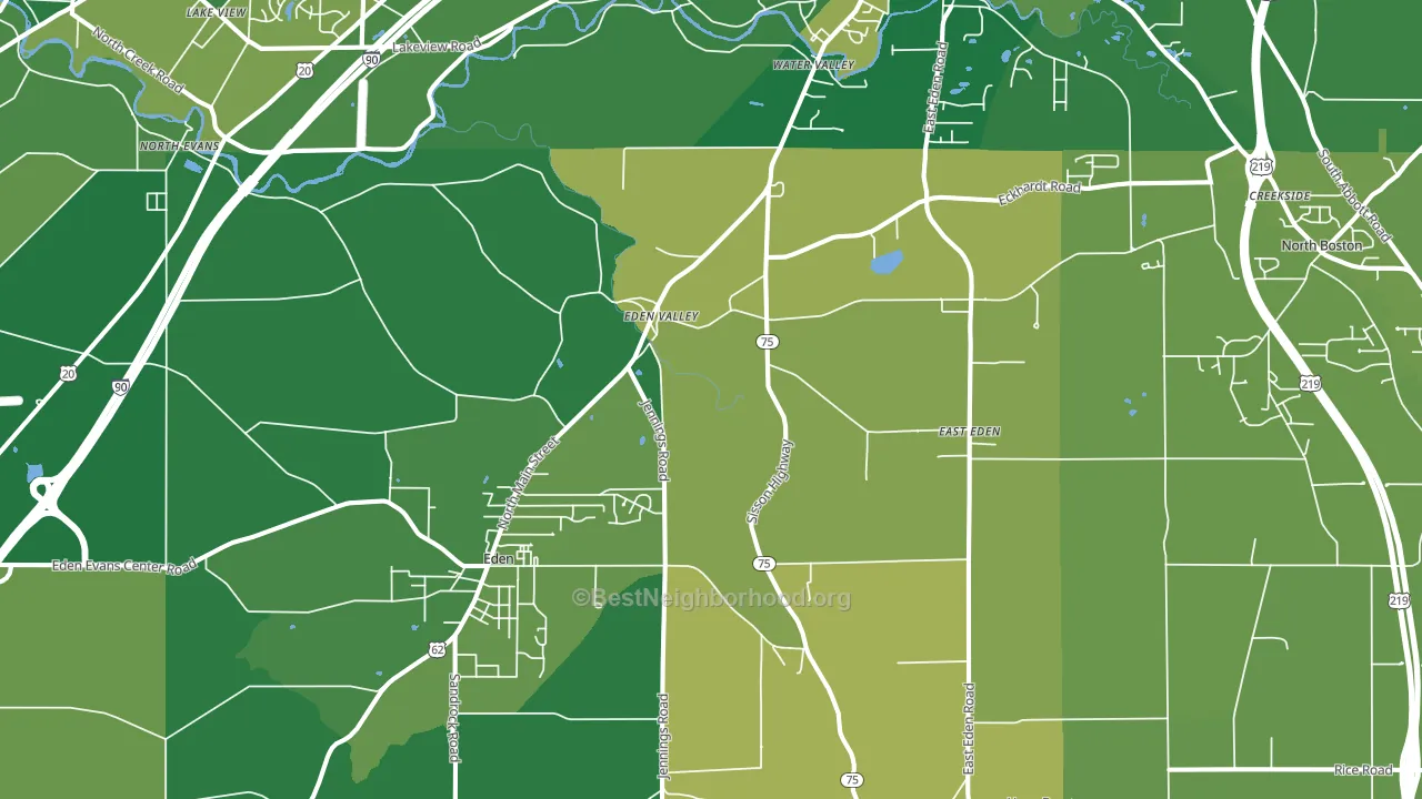 Eden, NY block-group voter-turnout map
