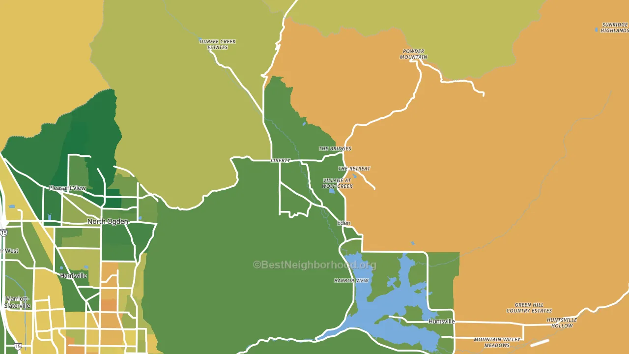 Eden, UT block-group voter-turnout map