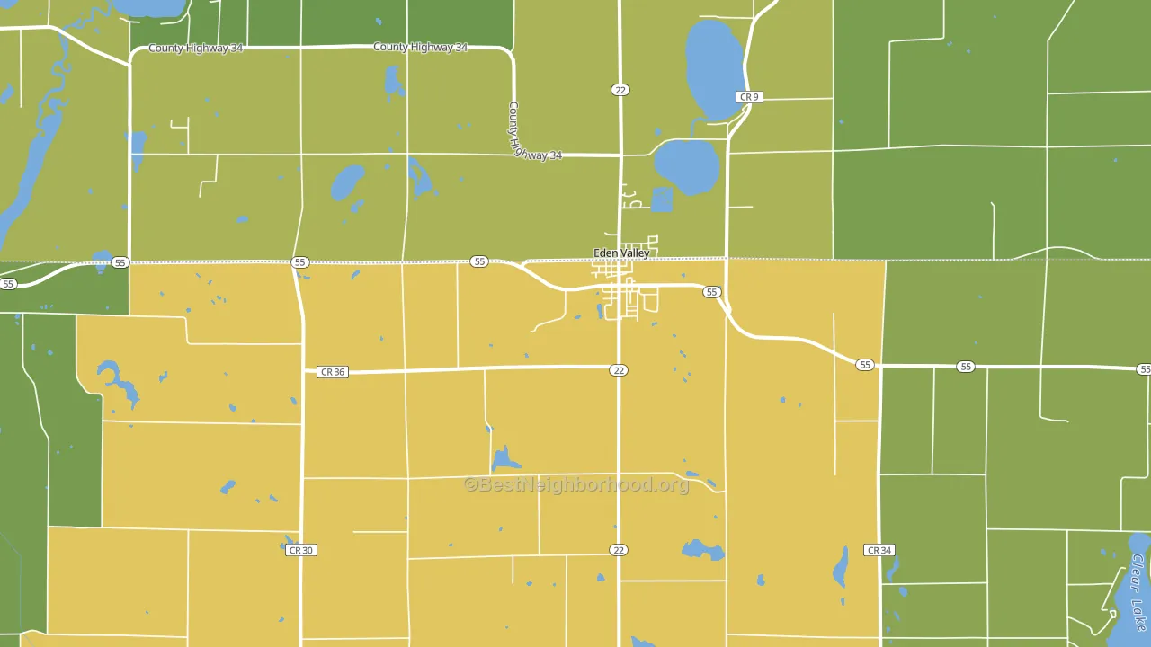 Eden Valley, MN block-group voter-turnout map