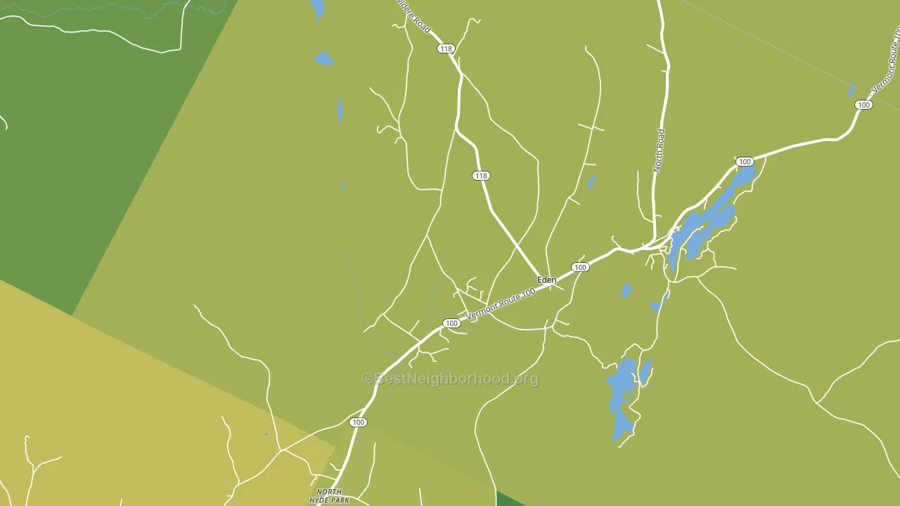 Eden, VT block-group voter-turnout map