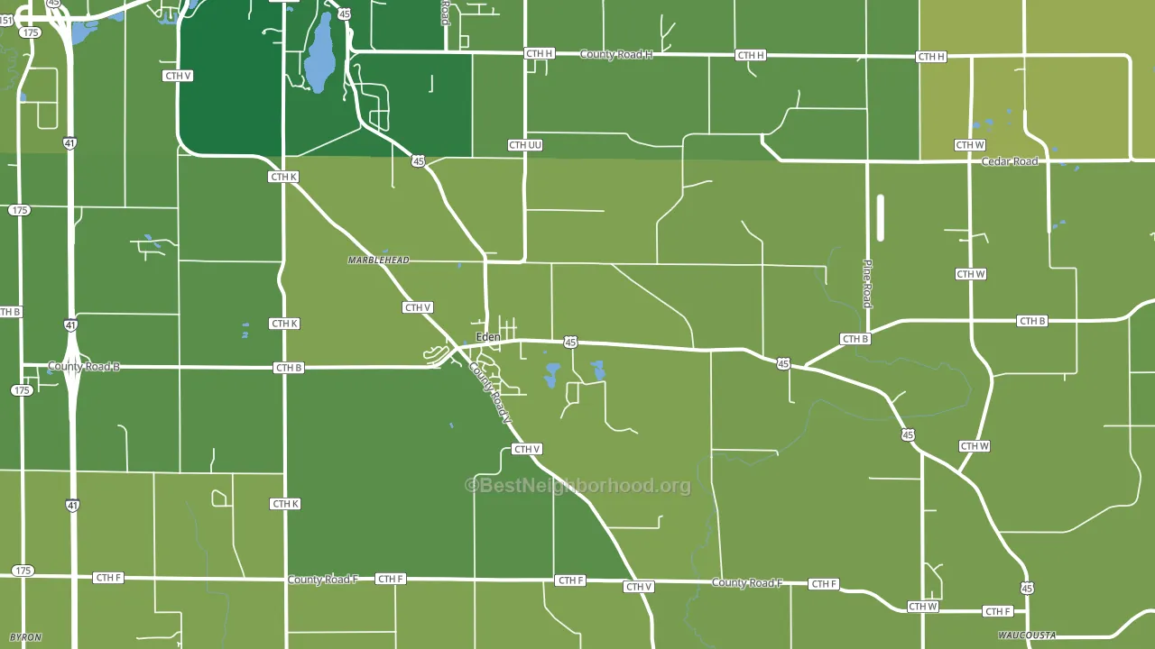 Eden, WI block-group voter-turnout map