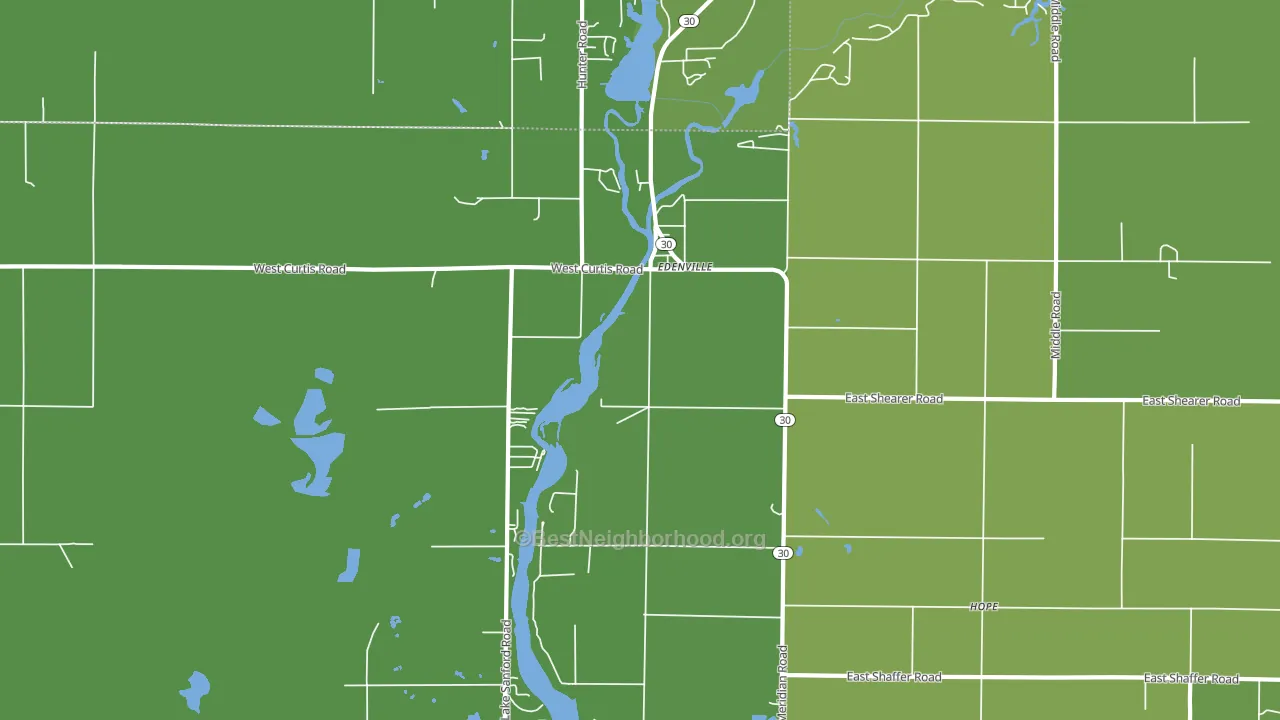 Edenville, MI block-group voter-turnout map