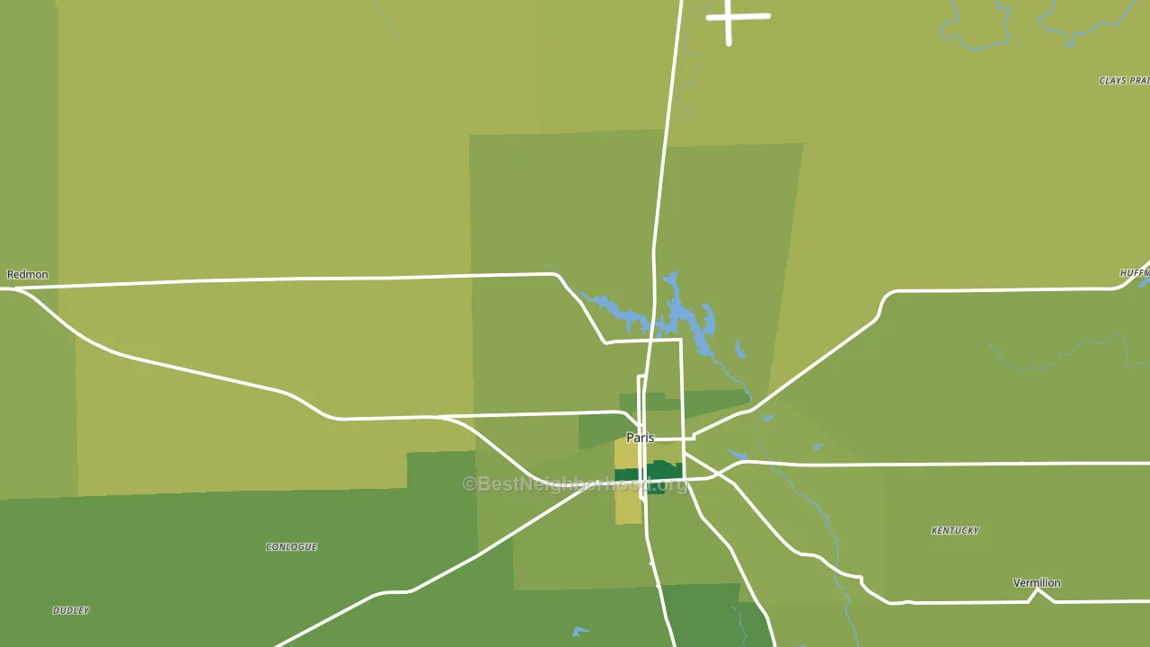 Edgar County, IL block-group voter-turnout map