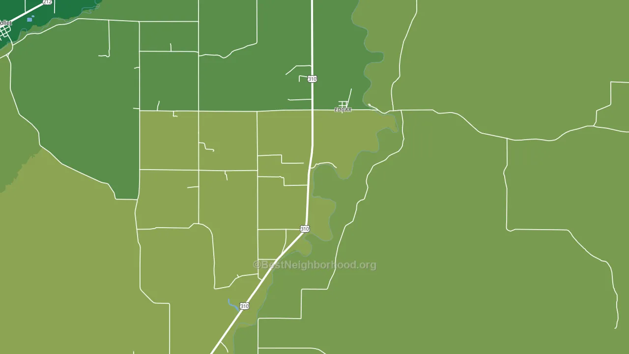 Edgar, MT block-group voter-turnout map