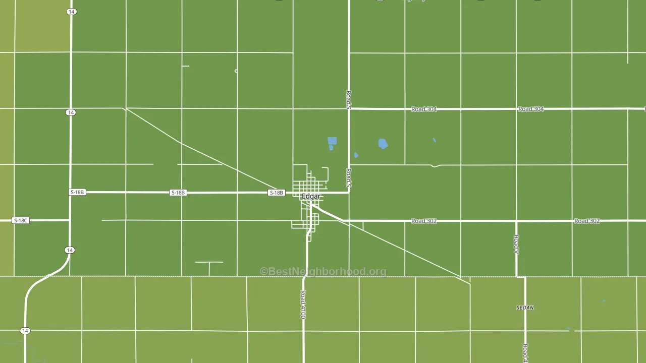Edgar, NE block-group voter-turnout map