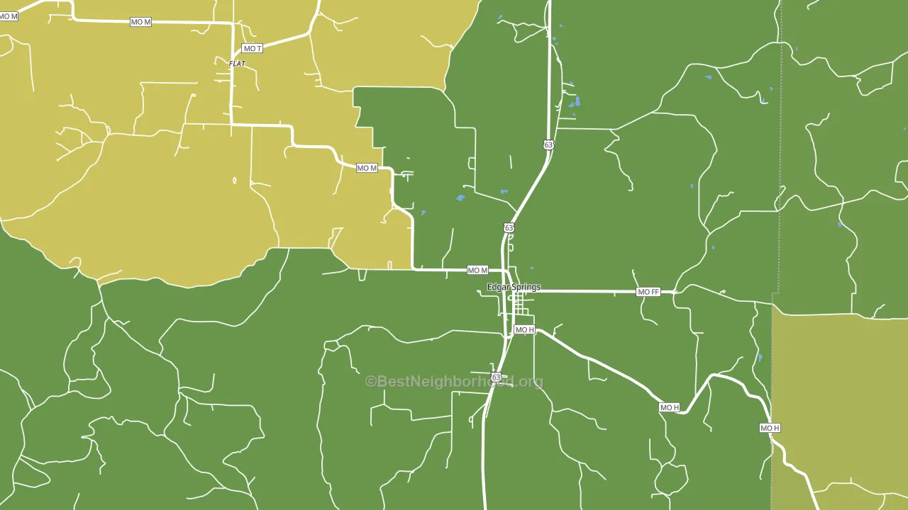 Edgar Springs, MO block-group voter-turnout map