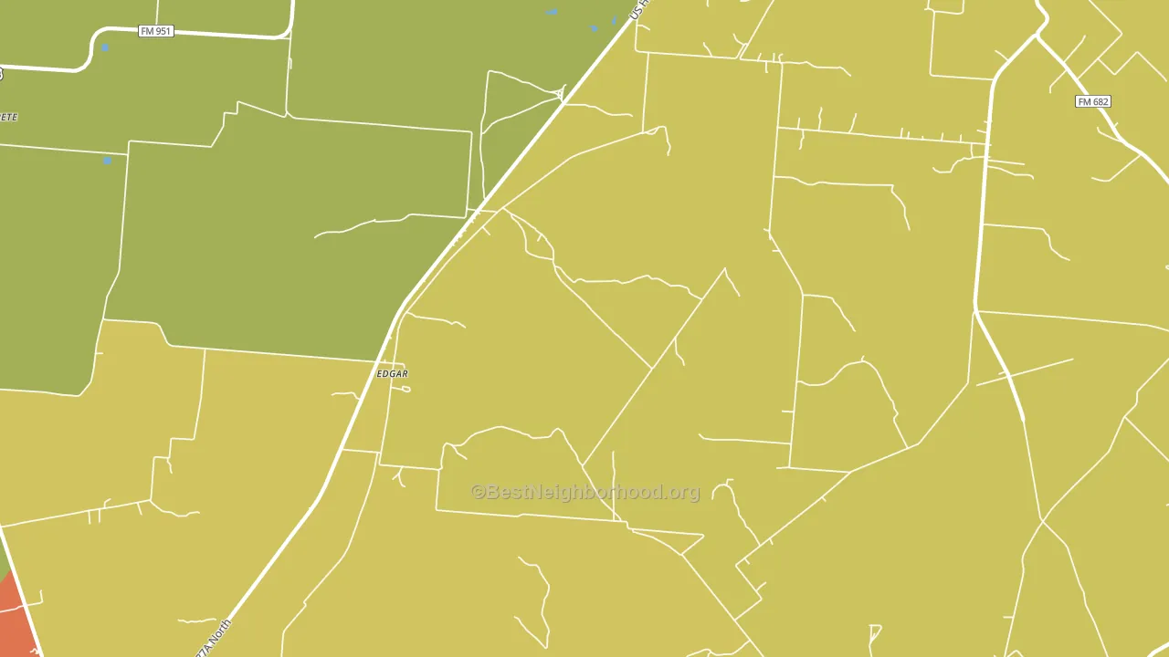 Edgar, TX block-group voter-turnout map
