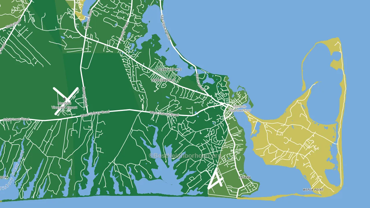 Edgartown, MA block-group voter-turnout map
