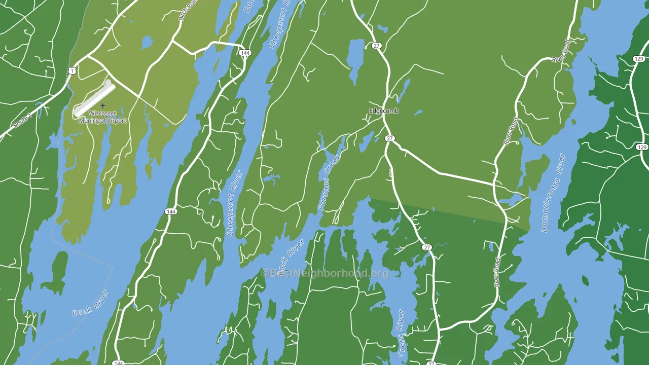 Edgecomb, ME block-group voter-turnout map