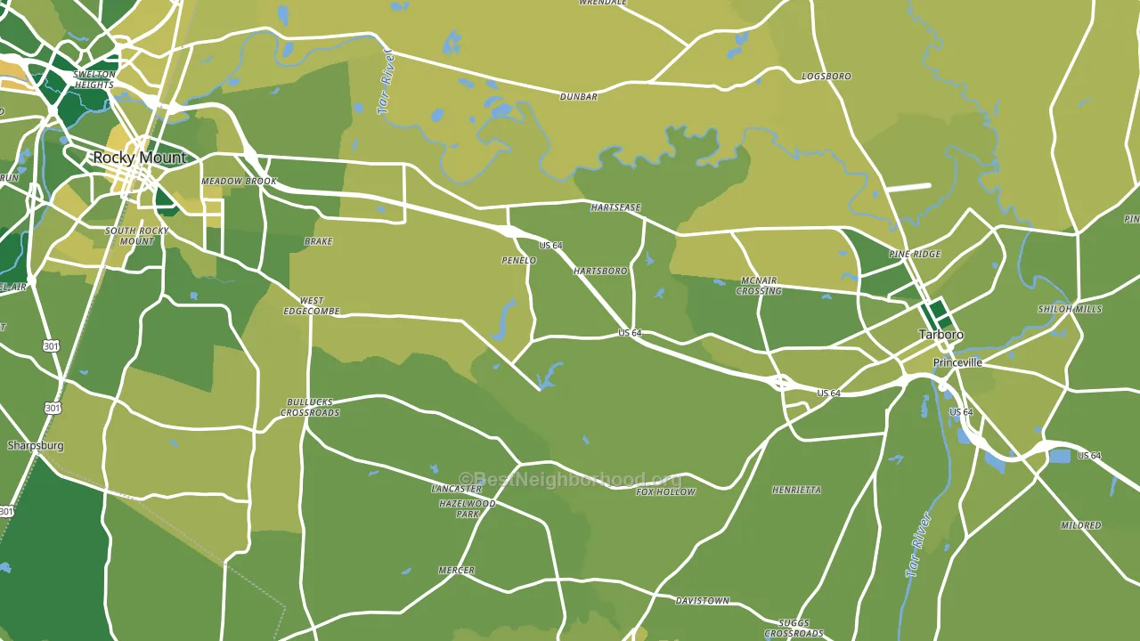 Edgecombe County, NC block-group voter-turnout map