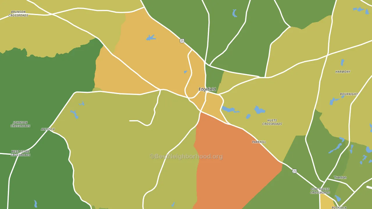 Edgefield, SC block-group voter-turnout map